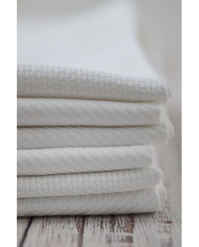 Set di 6 asciugamani viso in fiandra di cotone Manifattura Boccia bianco