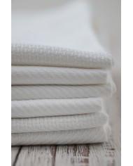 Set di 6 asciugamani viso in fiandra di cotone Manifattura Boccia bianco