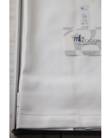 Set di 6 asciugamani viso in fiandra di cotone Manifattura Boccia bianco