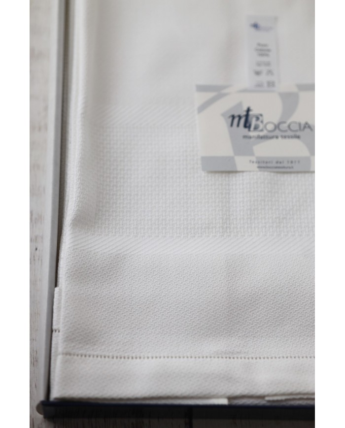 Set di 6 asciugamani viso in fiandra di cotone Manifattura Boccia bianco