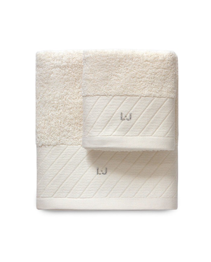 Set asciugamani 1+1 Diagonal di Liu Jo in Spugna