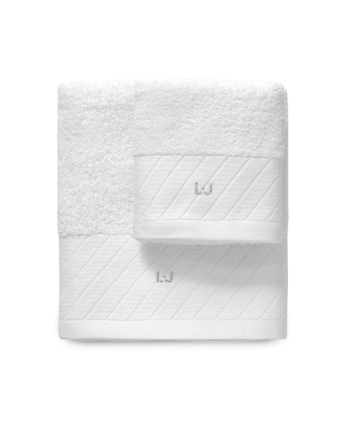 Set asciugamani 1+1 Diagonal di Liu Jo in Spugna