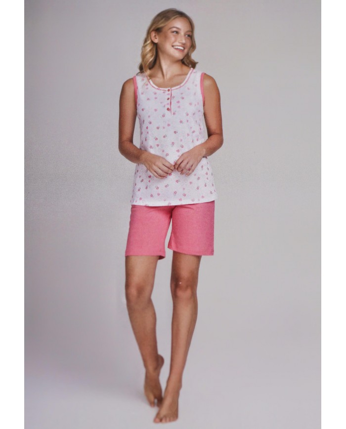 Pigiama donna spalla larga 100% cotone Vilfram 51456