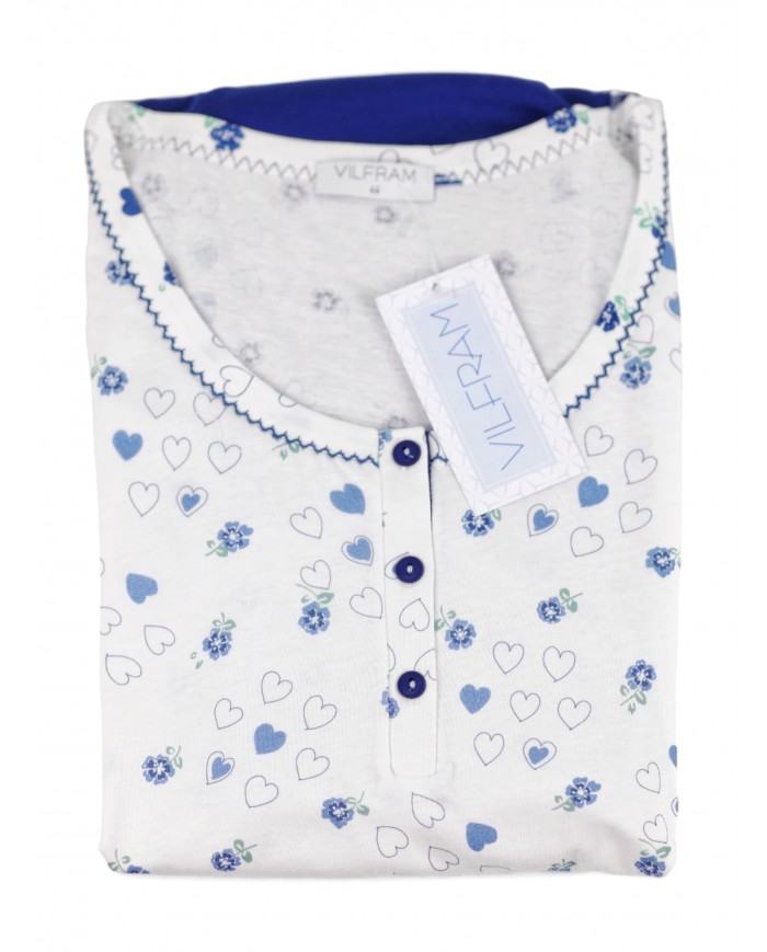 Pigiama donna spalla larga 100% cotone Vilfram 51456