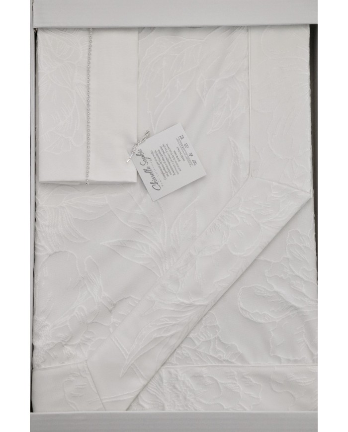 Coordinato matrimoniale Copriletto e Completo lenzuola Sophie Chiarelle art. Serena