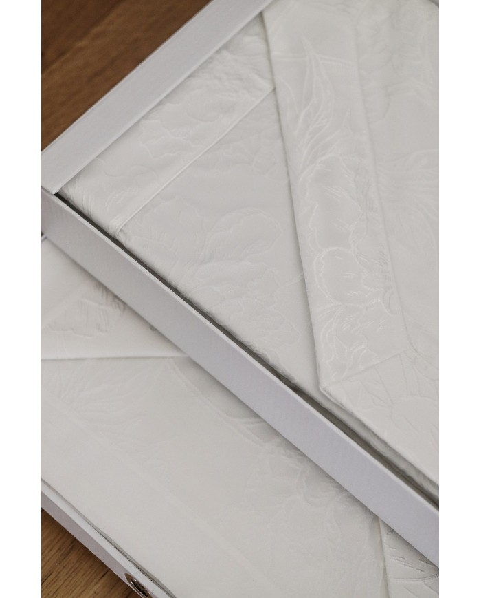 Coordinato matrimoniale Copriletto e Completo lenzuola Sophie Chiarelle art. Serena