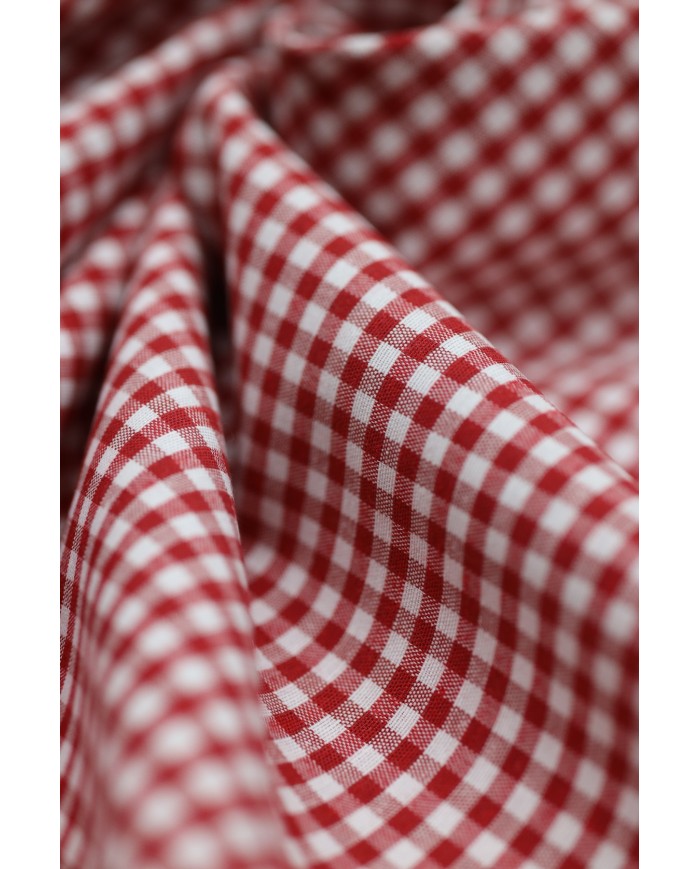 Tessuto al metro a quadretti piccoli cotone altezza 280 - ROSSO