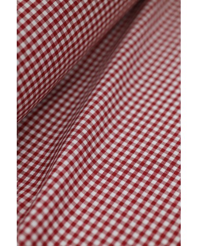 Tessuto al metro a quadretti piccoli cotone altezza 280 - ROSSO