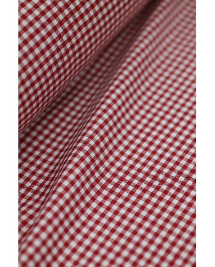 Tessuto al metro a quadretti piccoli cotone altezza 280 - ROSSO