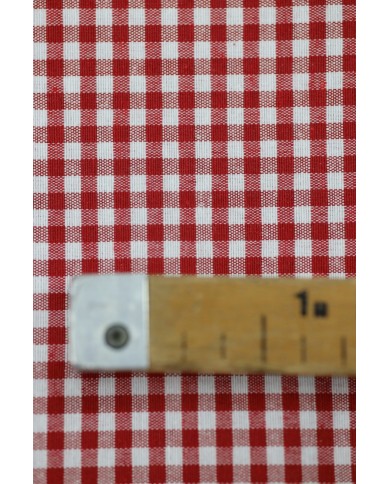 Tessuto al metro a quadretti piccoli cotone altezza 280 - ROSSO