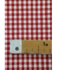 Tessuto al metro a quadretti piccoli cotone altezza 280 - ROSSO