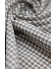 Tessuto al metro a quadretti piccoli cotone altezza 280 - TORTORA