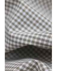 Tessuto al metro a quadretti piccoli cotone altezza 280 - TORTORA