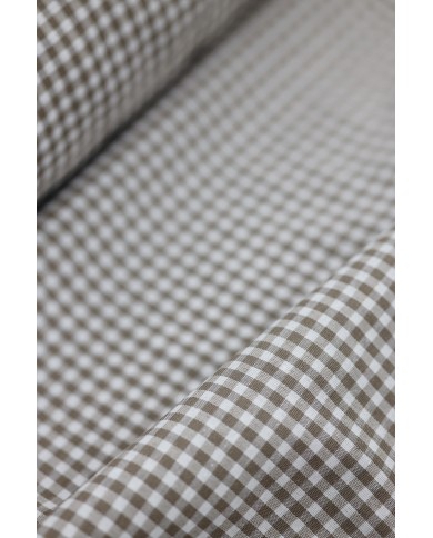 Tessuto al metro a quadretti piccoli cotone altezza 280 - TORTORA