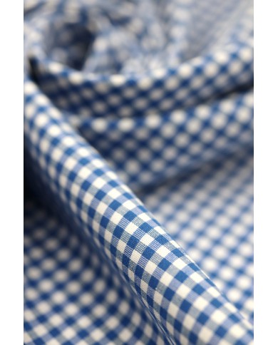 Tessuto al metro a quadretti piccoli cotone altezza 280 - AZZURRO