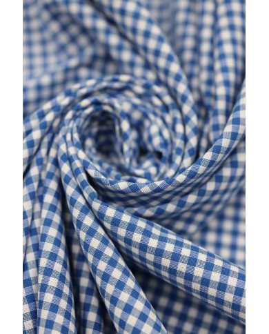 Tessuto al metro a quadretti piccoli cotone altezza 280 - AZZURRO