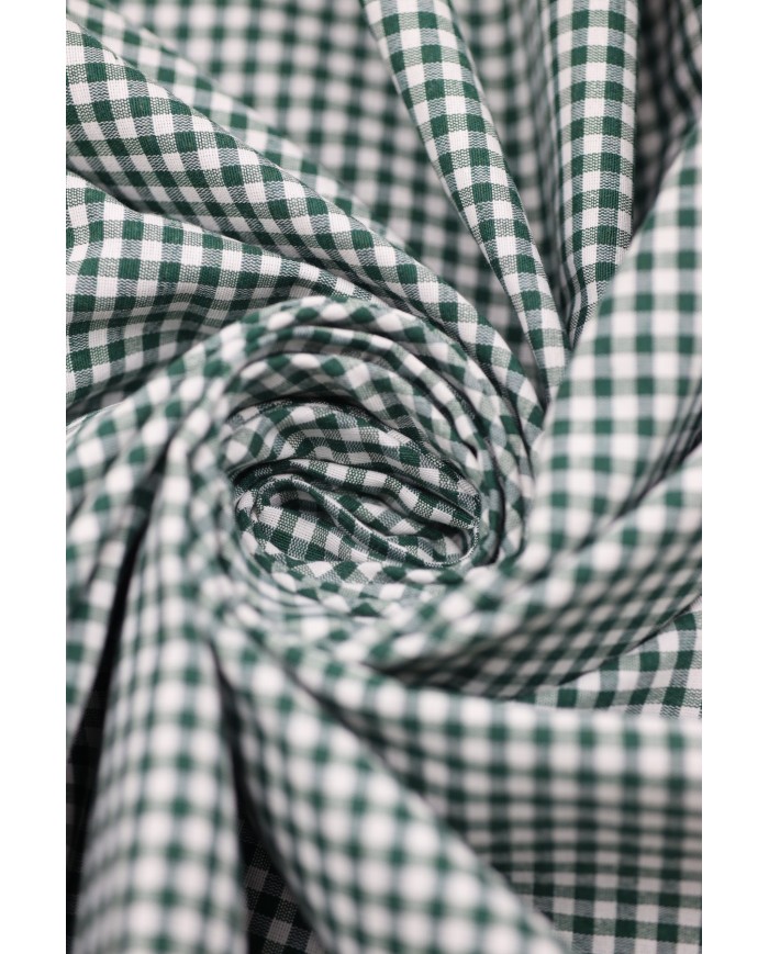 Tessuto al metro a quadretti piccoli cotone altezza 280 - VERDE