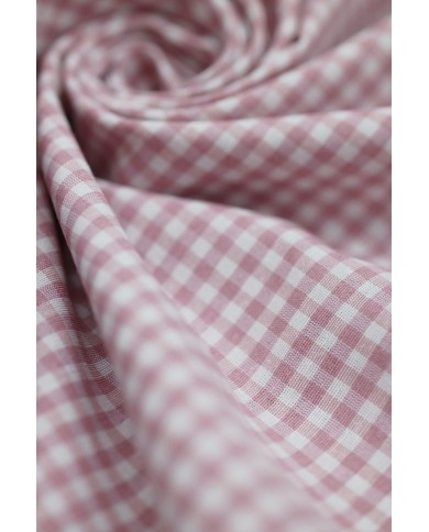 Tessuto al metro a quadretti piccoli altezza 280 - ROSA