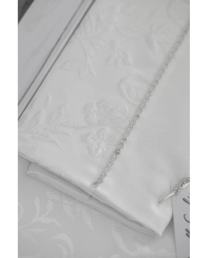 Coordinato matrimoniale Copriletto e Completo lenzuola Sophie Chiarelle art. Rose