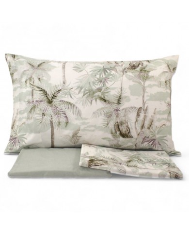 Completo lenzuola matrimoniale Zucchi in percalle di cotone art. Palm Tree