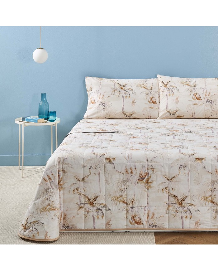 Completo lenzuola matrimoniale Zucchi in percalle di cotone art. Palm Tree