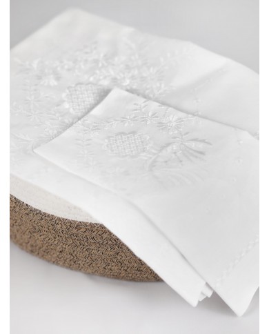 Set 3 asciugamani viso + 3 ospite puro cotone ricamati art. 6164