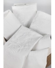 Set 3 asciugamani viso + 3 ospite puro cotone ricamati art. 6164