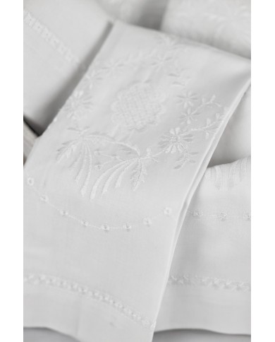 Set 3 asciugamani viso + 3 ospite puro cotone ricamati art. 6164