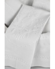 Set 3 asciugamani viso + 3 ospite puro cotone ricamati art. 6164