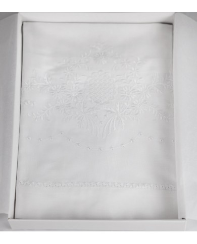 Set 3 asciugamani viso + 3 ospite puro cotone ricamati art. 6164