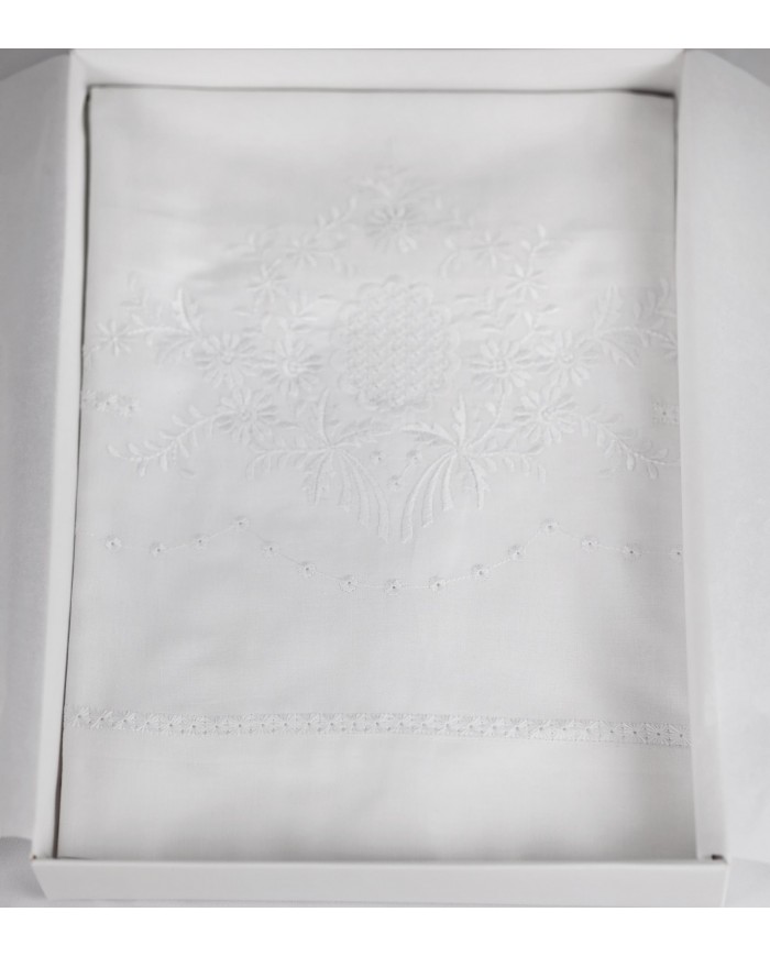 Set 3 asciugamani viso + 3 ospite puro cotone ricamati art. 6164