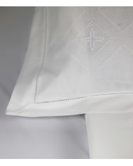 Parure lenzuola matrimoniali ricamate in puro cotone art 8687