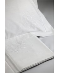 Parure lenzuola matrimoniali ricamate in puro cotone art 6164