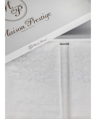 Parure lenzuola matrimoniali ricamate in puro cotone art 6164