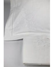 Parure lenzuola matrimoniali ricamate in puro cotone art 6164