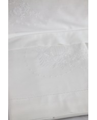 Parure lenzuola matrimoniali ricamate in puro cotone art 6164