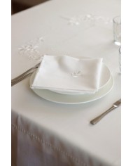 Servizio da tavola ricamato bianco 12 posti art. 020