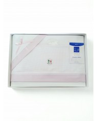 Completo lenzuola culla passeggino puro cotone con tela aida art.13