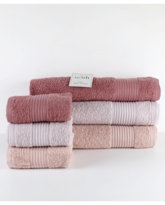 Set asciugamani spugna cotone 3+3 Neith Nicole
