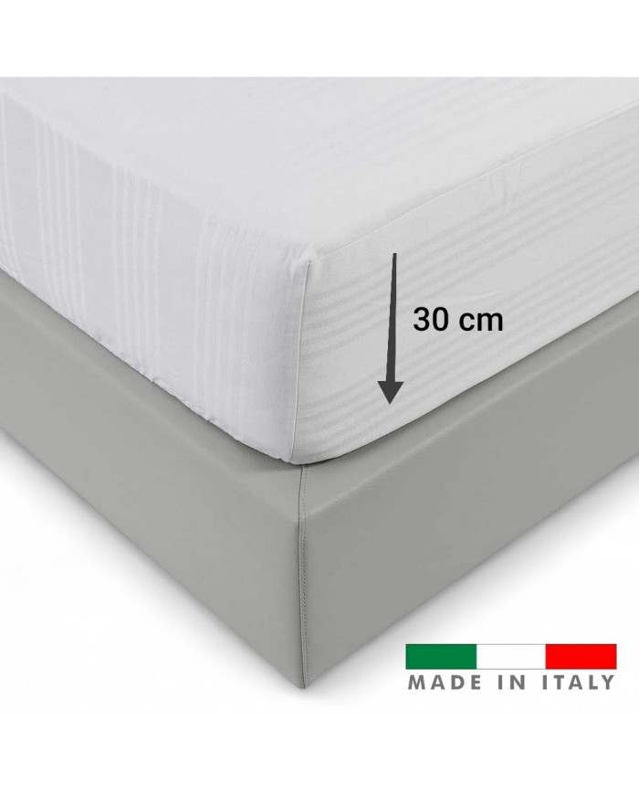 Coprimaterasso letto singolo Menfi con angoli maxi 30cm in puro cotone fasciato
