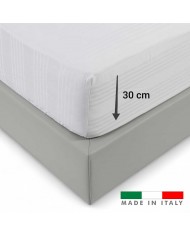 Coprimaterasso letto singolo Menfi con angoli maxi 30cm in puro cotone fasciato