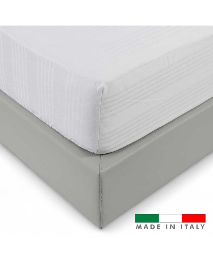 Coprimaterasso letto singolo Menfi con angoli maxi 30cm in puro cotone fasciato
