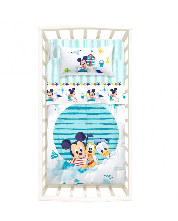 Trapunta invernale lettino con paracolpi baby Mickey&Pluto Disney by Caleffi