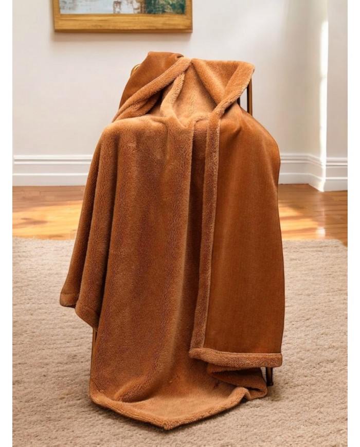 Luxury Plaid matrimoniale in pile supersoft e velluto Mika 210x240