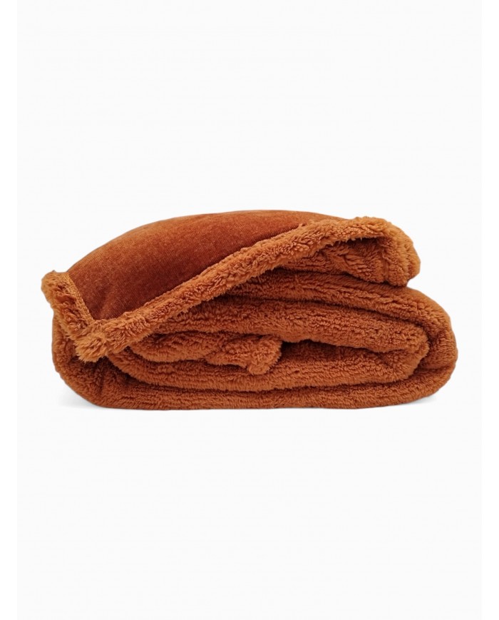 Luxury Plaid matrimoniale in pile supersoft e velluto Mika 210x240