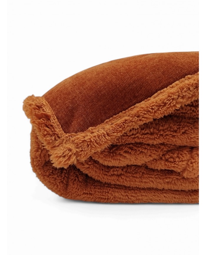 Luxury Plaid matrimoniale in pile supersoft e velluto Mika 210x240