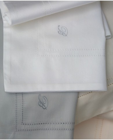 Completo lenzuola matrimoniale in raso di cotone tinta unita Blumarine Lea