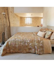 Trapunta matrimoniale in raso di puro cotone Fazzini Giardini d'Oriente