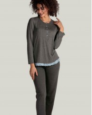 Pigiama donna caldo cotone Lunatica 42145