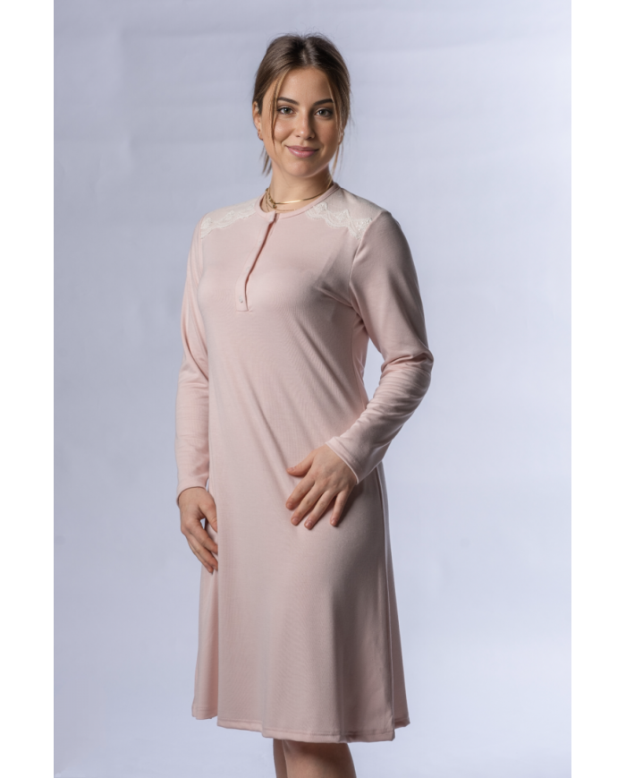 Camicia da notte aperta avanti in cotone modal Toscana Lingerie art. Cinzia